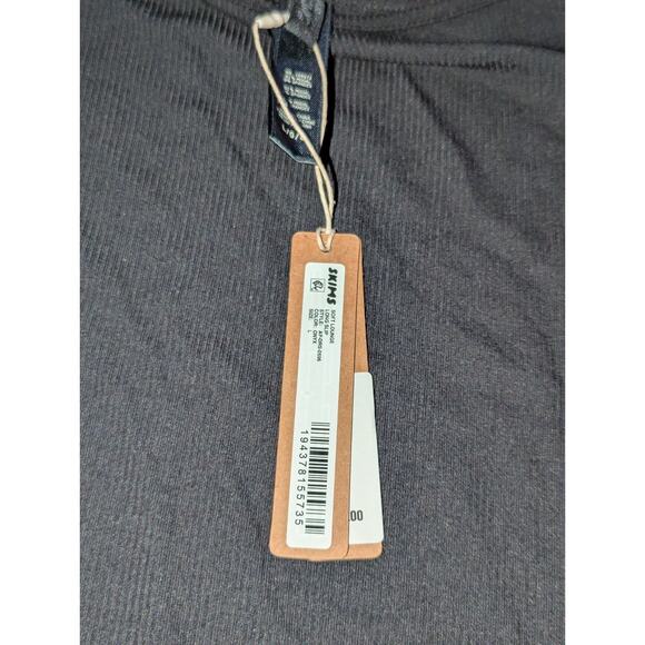 SKIMS Soft Lounge Long Ribbed Slip Dress Onyx AP-DRS-0596 Size Large - Picture 4 of 11